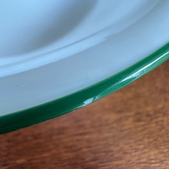 Corelle White Dark Green Rim Soup Cereal Bowls Holly Pattern by Corning Set of 4 - Picture 5 of 7